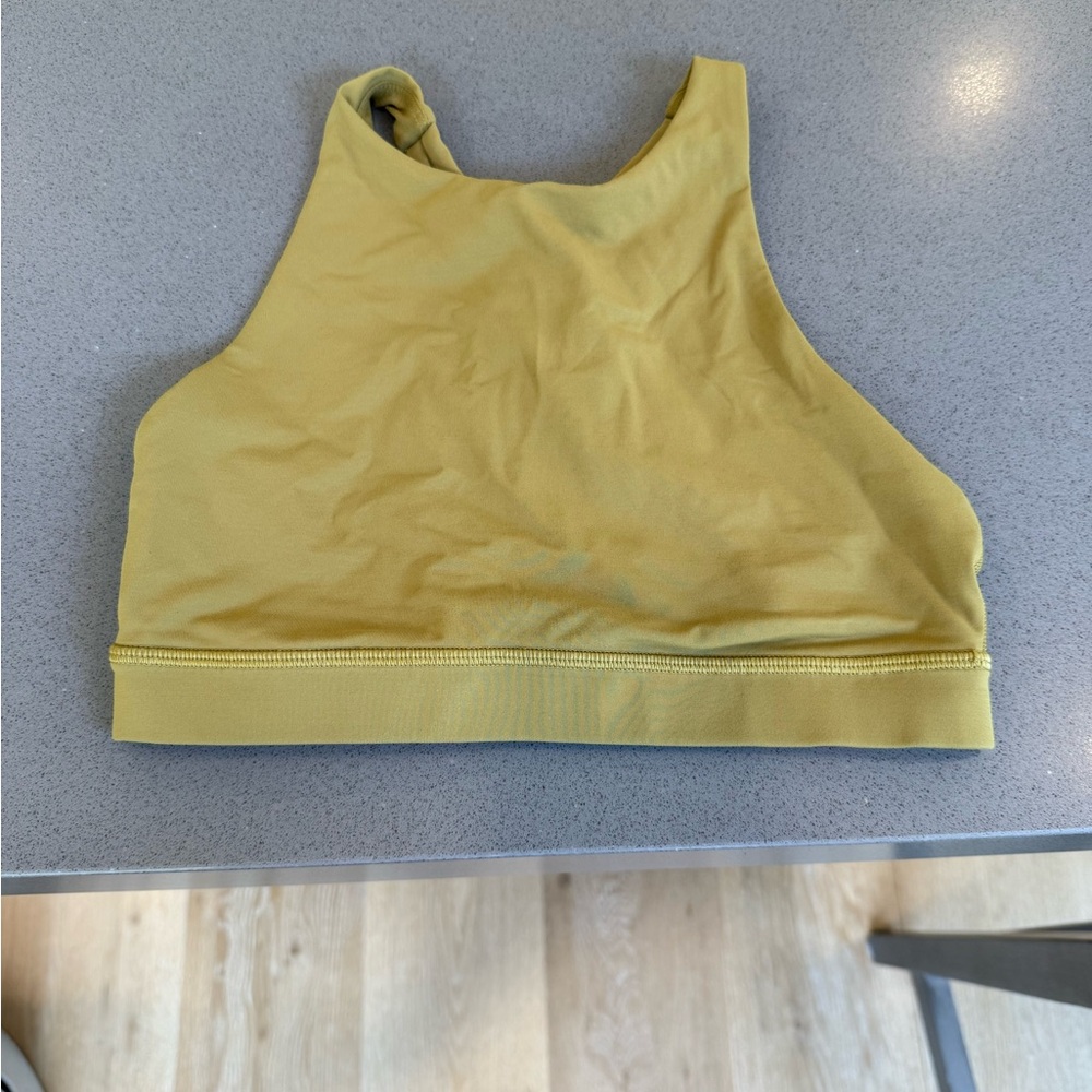 Green Lululemon High-Neck Sports Bra